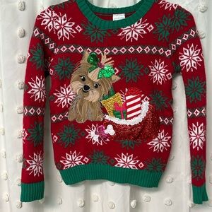 NWOT girls holiday sweaterter, SZ Med (8/10) worn for picss only